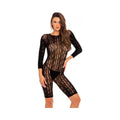 Rene Rofe Exotic Crotchless Bodystocking Black S/m