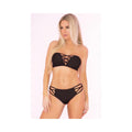 Pink Lipstick Truth Or Bare 2 Piece Bra Set Black S/M