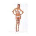 Lace Up Lover Bra Set Silver M/l