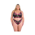 Peony Paradise Underwire Bralette & G-string - Black 1x