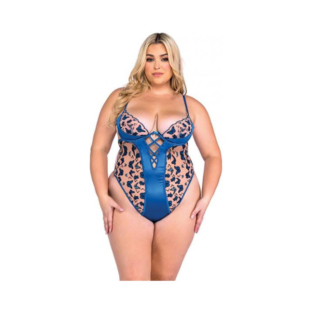 Butterfly Beauty Embroidered Teddy - Blue 1x