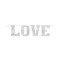 Valentines Love Streamer - Silver