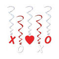 Valentines X's & O's Whirls - Red/white