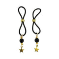 Bijoux De Nip Nipple Halos W/gold Stars - Black
