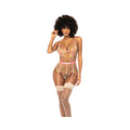 Floral Embroidered Teddy W/underwire Cup & Garters Pink Medium
