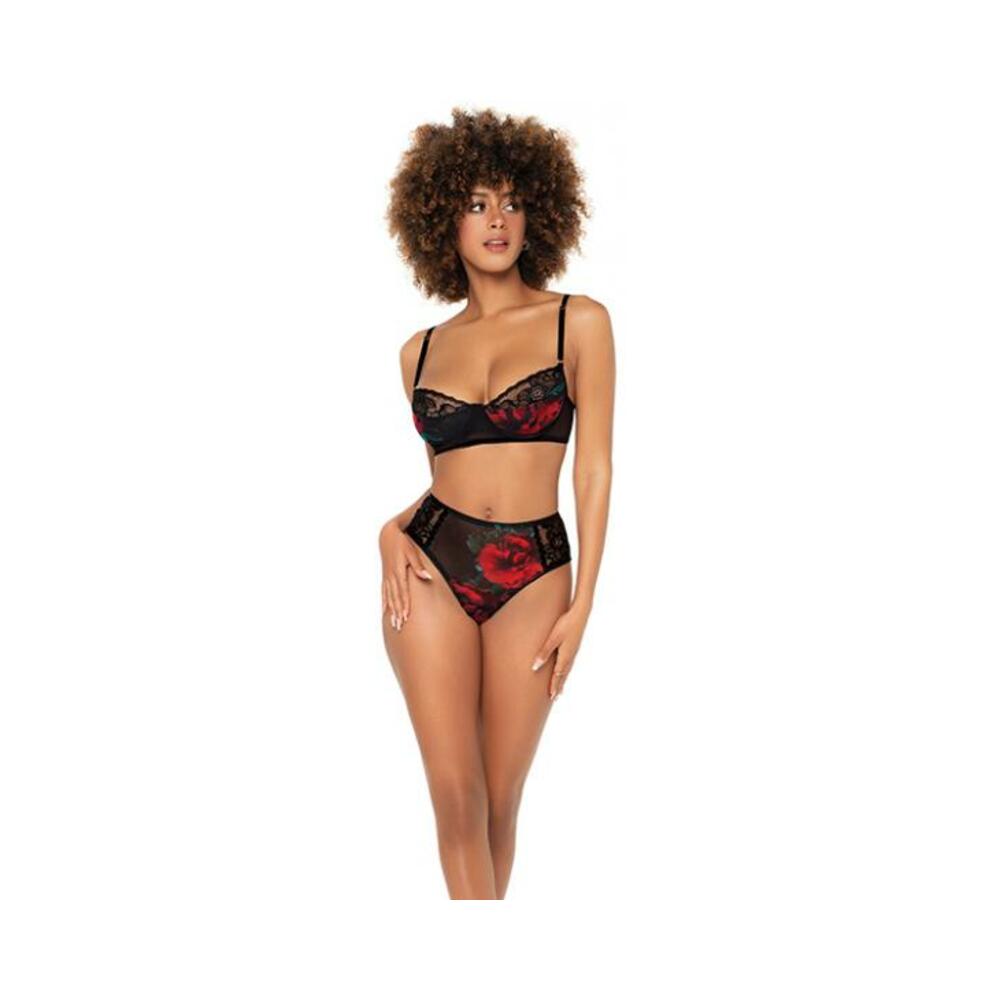 Underwire Bra Top & High Waisted Bottom Black S/m