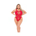 Pink Lipstick Highneck Bodysuit (fits Up To 3x) Red Qn