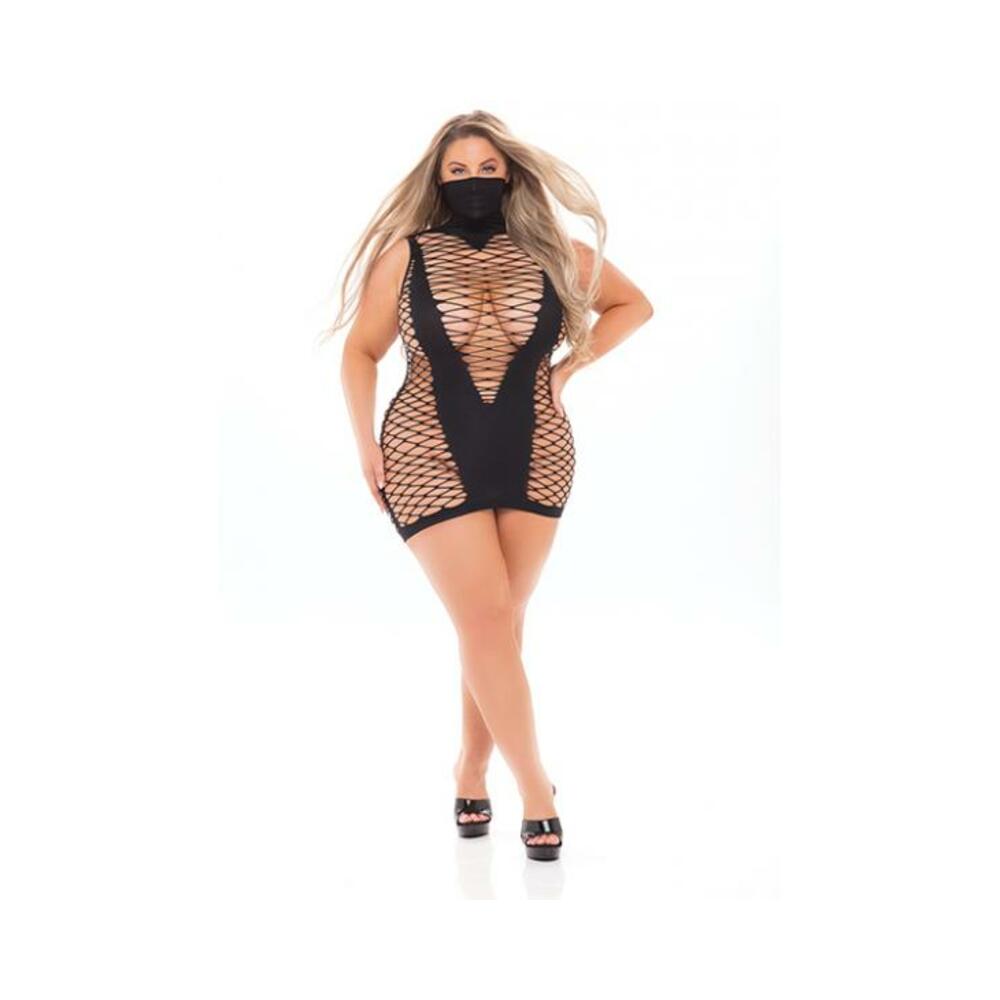 Pink Lipstick Masquerade Mask Dress (fits Up To 3x) Black Qn