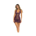 Rene Rofe Sneak Peak Chemise & G-string Purple S/m