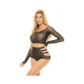 Pink Lipstick Back Me Up Top & High Waist Panty Black O/s