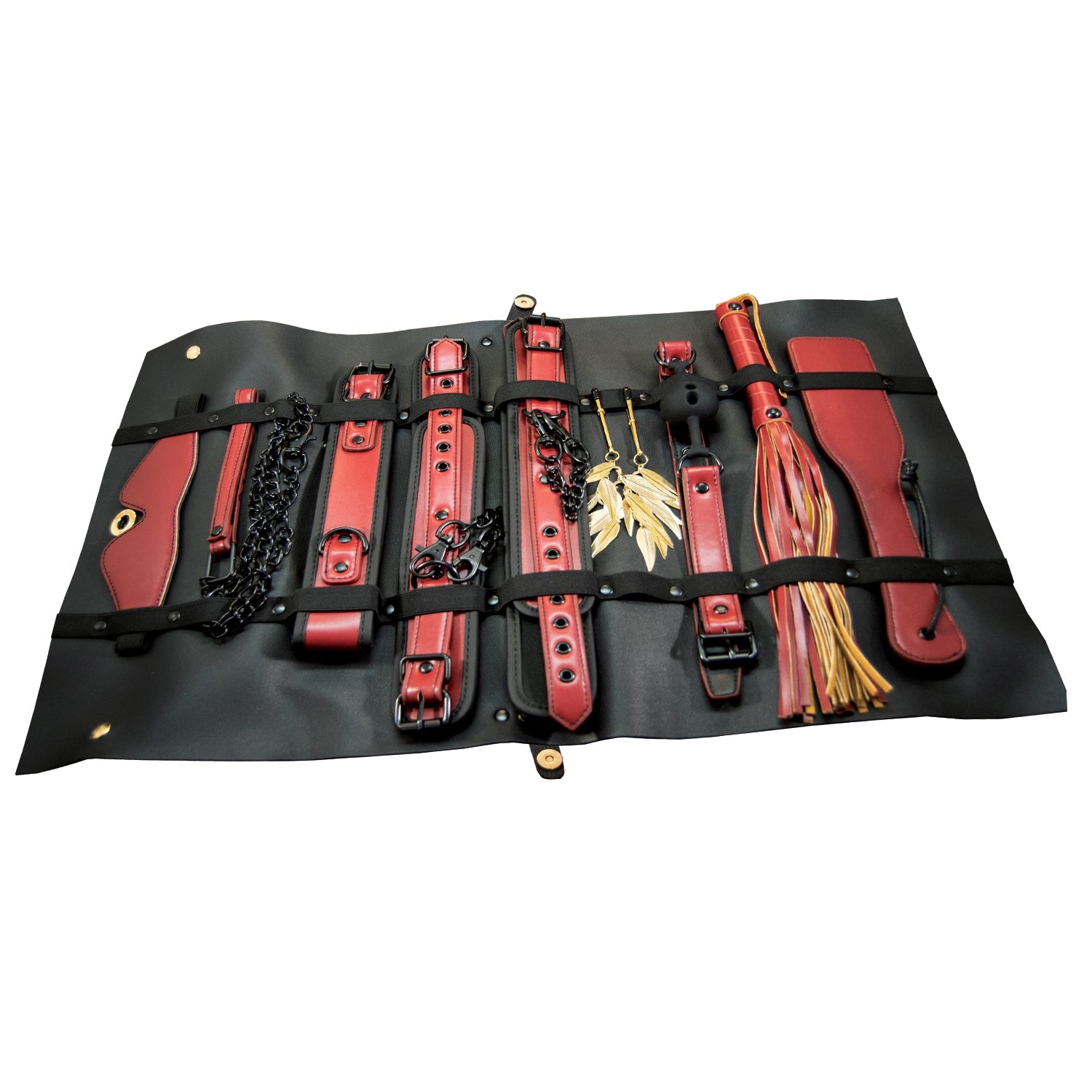 The Traveler Restraint & Bondage Play Kit Red 10 Pcs