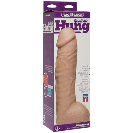 Vac U Lock Hung Cock 12.5 White