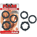 Ram Beaded Cockrings - Black Pack of 3