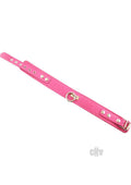 Rouge Plain Leather Collar with 1 Ring - Pink