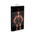 Noir Handmade Tulle Bodysuit With Patterned Flock Embroidery S