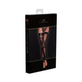 Noir Handmade Tulle Stockings With Patterned Flock Embroidery L