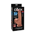 King Cock Plus 7 In. Triple Density Cock With Swinging Balls Tan