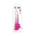 King Cock Clear With Balls 10in Pink