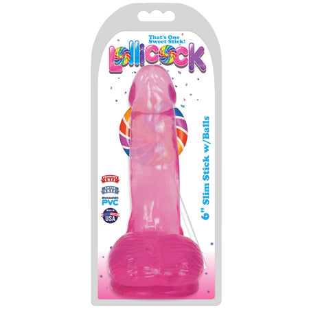 Curve Novelties Lollicock 6 Slim Stick w/Balls - Cherry Ice