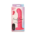Simply Sweet 21x Vibrating Ribbed Silicone Dildo W/ Remote Pink