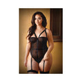 Curve Pamela Caged Teddy With Detachable Garters 3x/4x Black