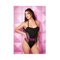 Vibes Pussy Power Micro-net Paneled Playsuit L/xl Black