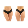 Dahlia Cheeky Hipster Panty With Lace Trim And Keyhole Cutout 6-pack S/m Black