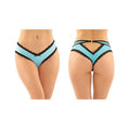 Dahlia Cheeky Hipster Panty With Lace Trim And Keyhole Cutout 6-pack S/m Turquoise