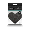 Pretty Pasties Glitter Hearts Black/gold 2 Pair