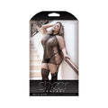 Sheer Don't Call Me Angel Halter Dress With Net Side Panels And Attached Stockings Black Queen