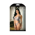 Tease Reese Butterfly Embroidered Mesh Bustier Top With Ribbon Lace-up Detail & Matching Panty With