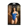 Tease Abby Bodysuit With Structured Elastic Detail, Thong-cut Back And Snap Closure Cobalt Blue S/m