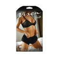 Vixen All The Feels Striped Mesh Bralette & Shorties Black O/s