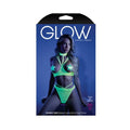 Glow Double Take Strappy Harness Open-shelf Bra & Cage Thong Neon Lemon L/xl