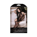 Sheer Mixed Signals Gartered High-neck Teddy Bodystocking Black O/s