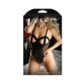 Vixen Dirty Little Secret Wetlook Cut-out Cup Teddy Black O/s