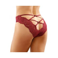 Ivy Lace Bikini Panty With Lattice Cut-out Back Garnet L/xl