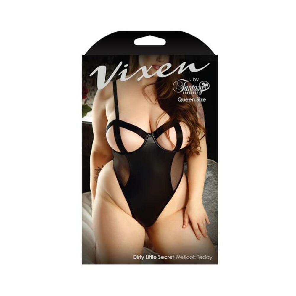 Vixen Dirty Little Secret Wetlook Cut-out Cup Teddy Black Queen