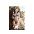 Fantasy Lingerie Vibes Plur Holographic Bralette With Removable Hood & Panty Aqua Holo S/m