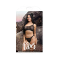 Fantasy Lingerie Vibes Bad Bitch One-shoulder Bling Bralette & Bikini Panty Black S/m