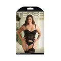 Fantasy Lingerie Tease Parker Gartered Lace Bustier & Panty Black 1xl/2xl