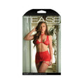 Fantasy Lingerie Tease Vaughn Harness Bralette, Gartered Skirt & G-string Red M/l