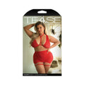 Fantasy Lingerie Tease Vaughn Harness Bralette, Gartered Skirt & G-string Red 3xl/4xl