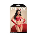 Fantasy Lingerie Play Haute In Here Front Zip Harness Top And Panty, Arm Bands & Headband Costume S/