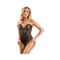 Fantasy Lingerie Floral Lace Sweetheart Neckline Corset With G-string L