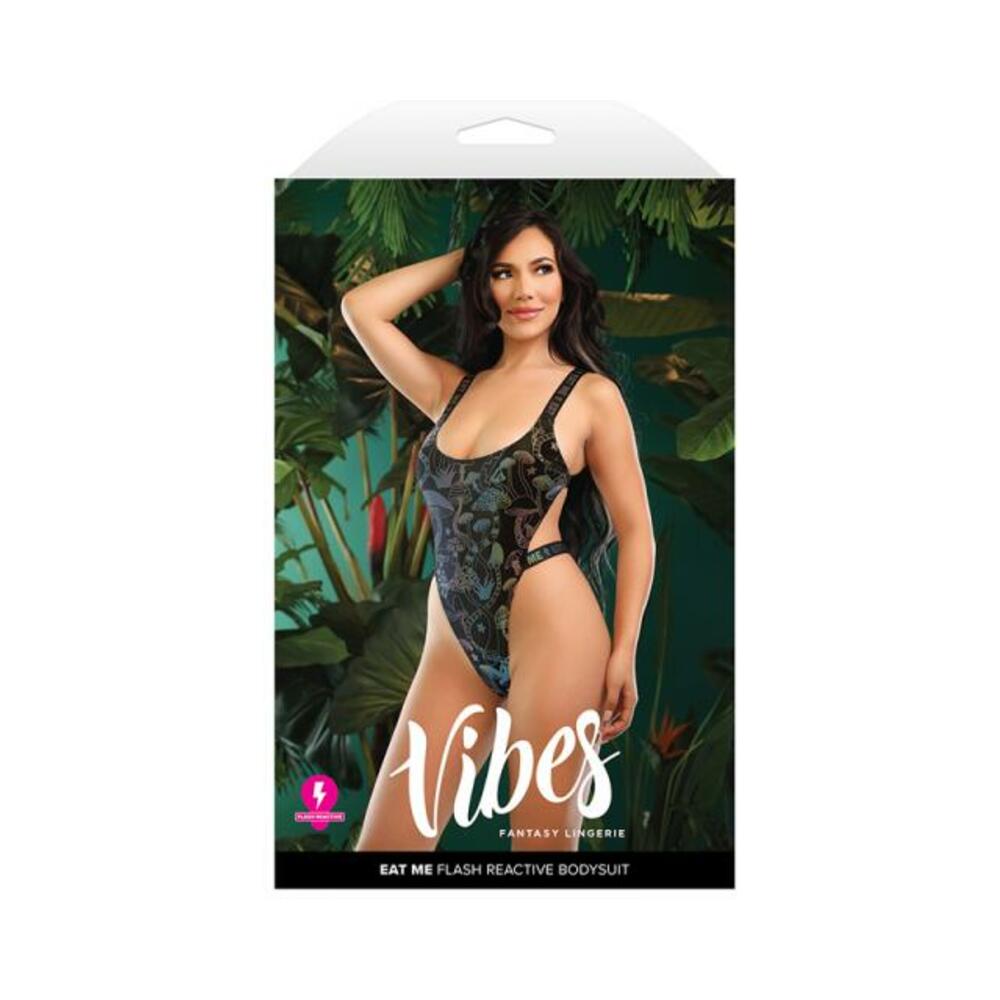 Fantasy Lingerie Vibes Eat Me Flash Reactive Mushroom-print Bodysuit M/l