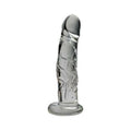 Realistic 7 In. Glass Dildo With Base Clear