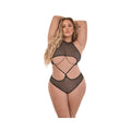 Magic Silk Forever Mesh Crotchless Underboob Teddy With Split Back Black Queen
