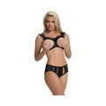 Magic Silk Ruffled Open-cup Bralette & Cutout Boy Short Black S/m