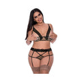 Magic Silk Purrrfect Balconette Bra & Garter Panty Leopard Queen